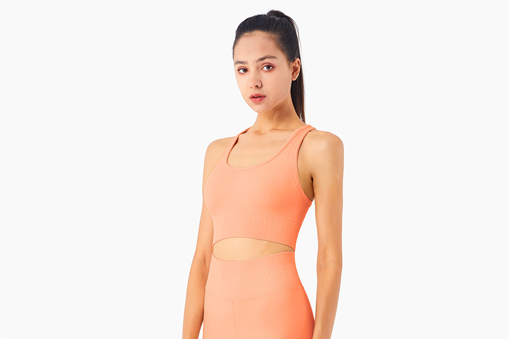 orange sports bra vest for women